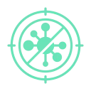 Mold remediation icon with spores, highlighting expert inspection for growth and damp control.